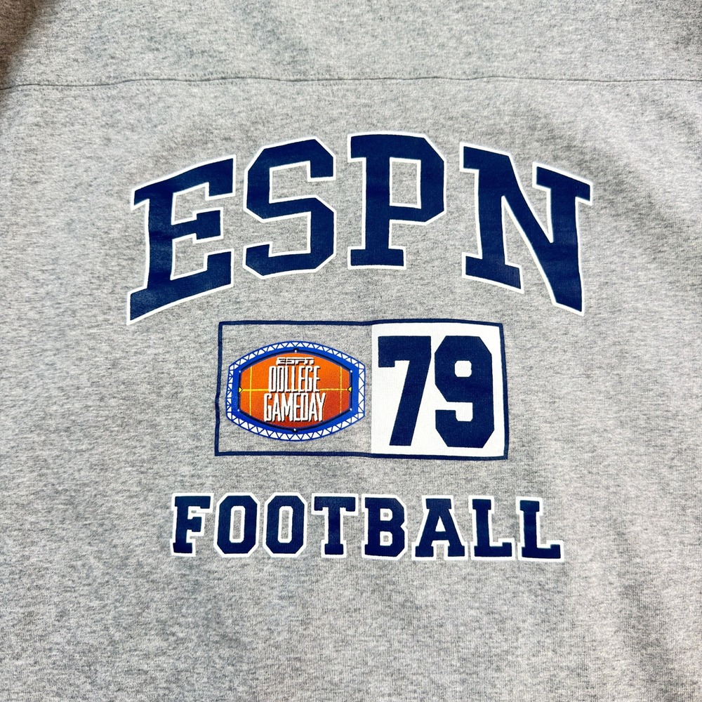 ESPN Football T-Shirt Mens XL Grey Excellent College GameDay 79 Jersey Style - Picture 3 of 10